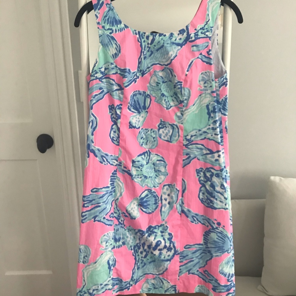 Lily Pulitzer Pink and Blue Seashell Dress Size 0
